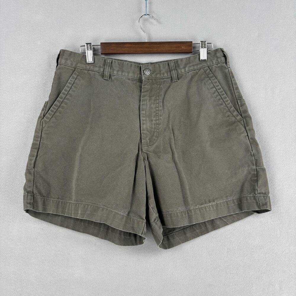 Patagonia Stand Up Shorts Mens 36 Green Organic Cotton Canvas Chino 9" Inseam